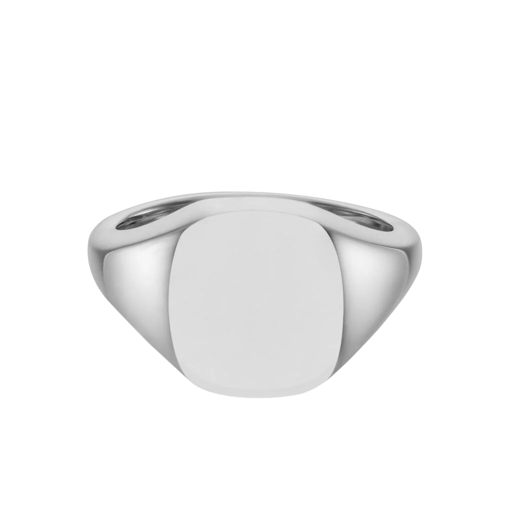 White gold signet ring