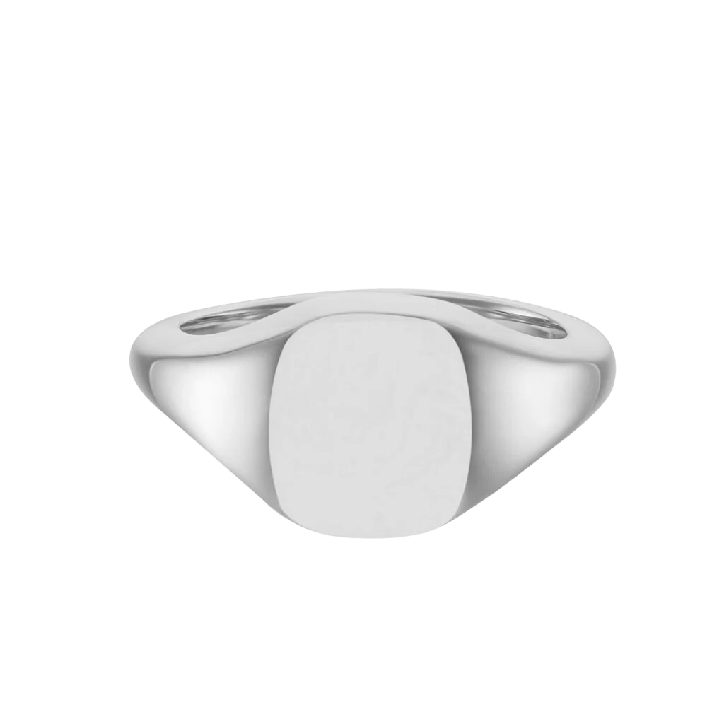 White gold signet ring